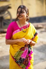 Yellow Cotton Saree - Image 2