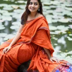 Orange Cotton Saree