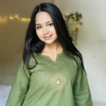 Olive Hand Stitched Cotton Kurti
