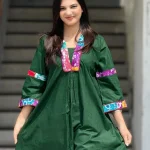 Green Patchwork Cotton Kurti
