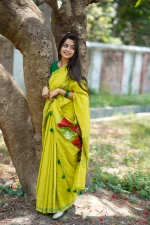 Green Cotton Saree