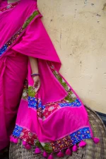 Pink Cotton Saree - Image 2