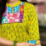 Olive Patchwork Cotton Kurti