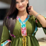 Olive Patchwork Cotton Kurti