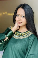 Green Hand Stitched Cotton Kurti - Image 2