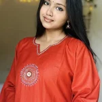 Burnt Orange Hand Stitched Cotton Kurti