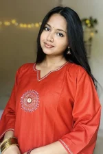 Burnt Orange Hand Stitched Cotton Kurti
