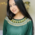 Green Hand Stitched Cotton Kurti