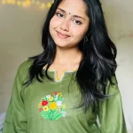 Olive Hand Stitched Cotton Kurti