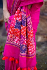 Pink Cotton Saree - Image 2