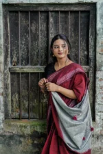 Meroon Cotton Saree