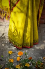 Olive Cotton Saree - Image 2